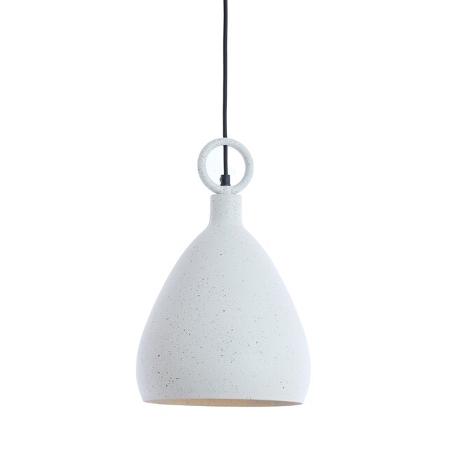 Light en Living Hanglamp Ø24X37 cm RISARI wit+grijs gespikkeld