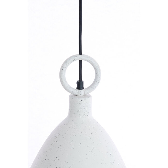 Light en Living Hanglamp Ø24X37 cm RISARI wit+grijs gespikkeld