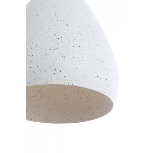Light en Living Hanglamp Ø24X37 cm RISARI wit+grijs gespikkeld