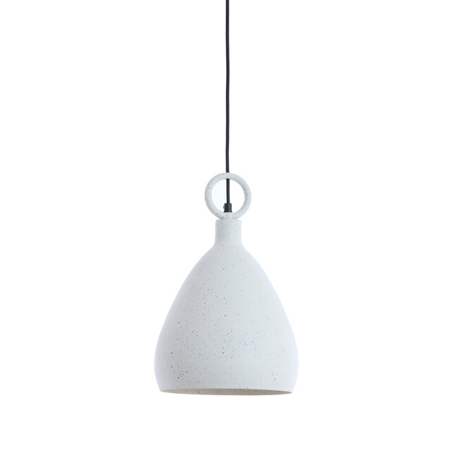 Light en Living Hanglamp Ø24X37 cm RISARI wit+grijs gespikkeld