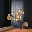 WoonStijl Hanglamp 4+3L mix amberkleurig glas