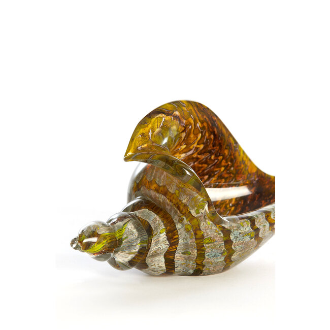 Light en Living Ornament 22x10x12 cm SHELL glas olijf  groen