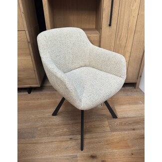 Woood Showroommodel Juno eetkamerstoel geweven stof oat melange
