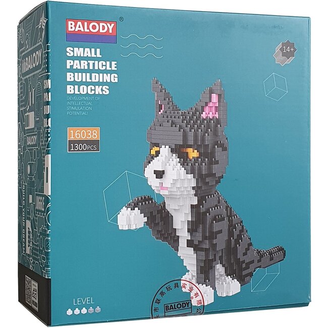 Balody 3D bouwset Grijs witte kat