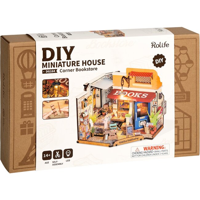 Robotime Houten bouwpakket Corner Bookstore