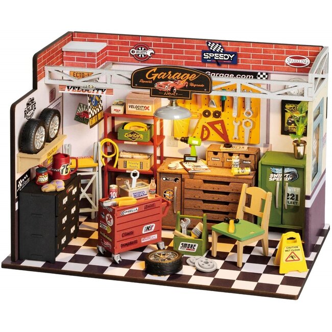 Robotime Houten bouwpakket Garage Workshop