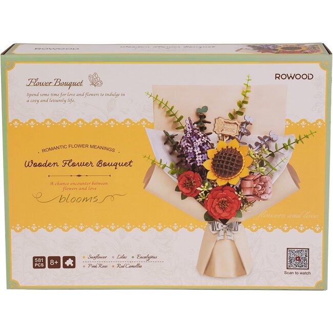 Robotime Houten Bouwpakket Flower Bouquet