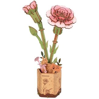 Robotime Houten Bouwpakket Pink Carnation