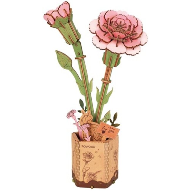 Robotime Houten Bouwpakket Pink Carnation