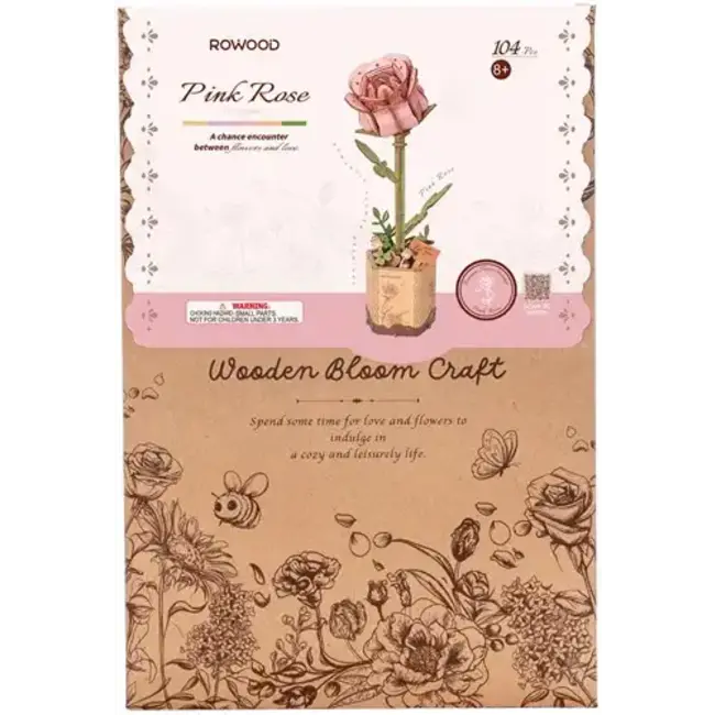 Robotime Houten Bouwpakket Pink Carnation