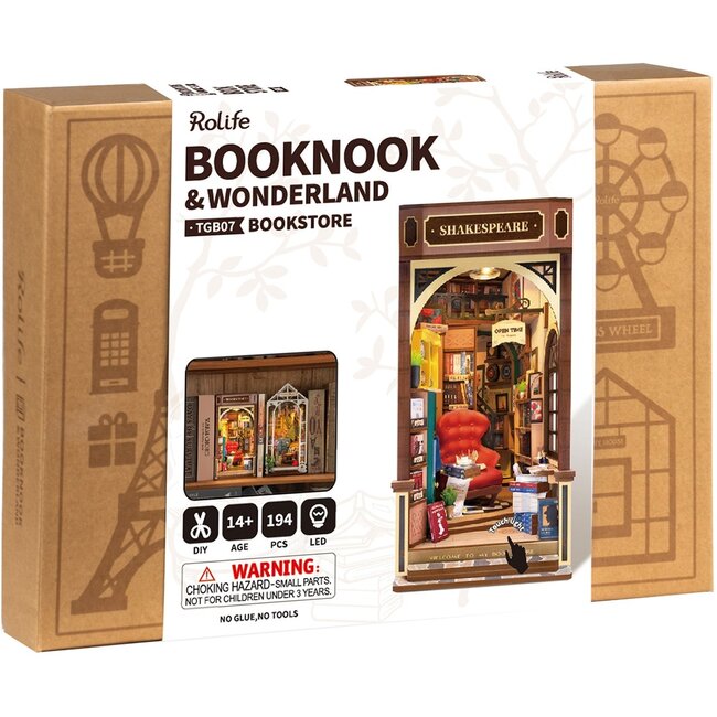Robotime Houten Bouwpakket Book Nook Shakespeare's Bookstore