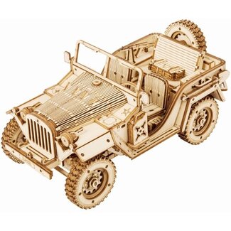 Robotime Houten Bouwpakket Army Field Car