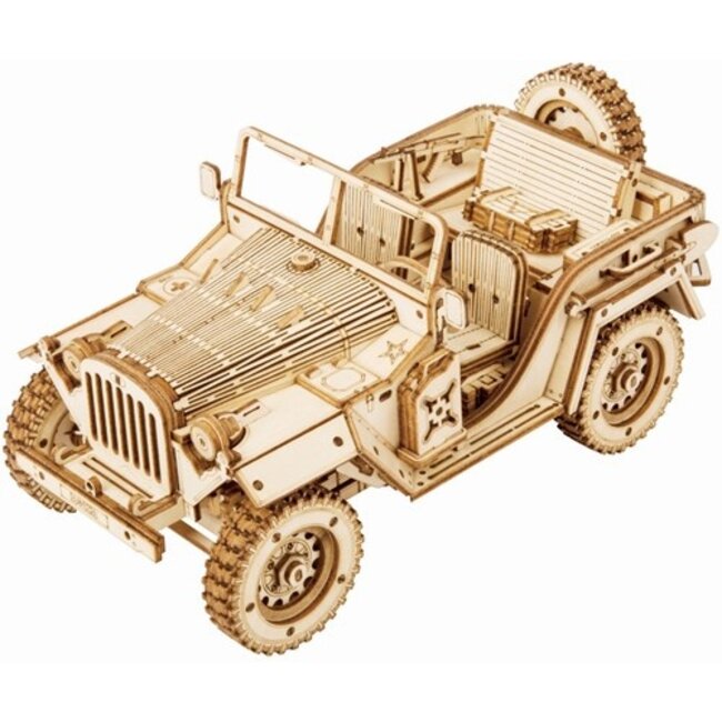 Robotime Houten Bouwpakket Army Field Car