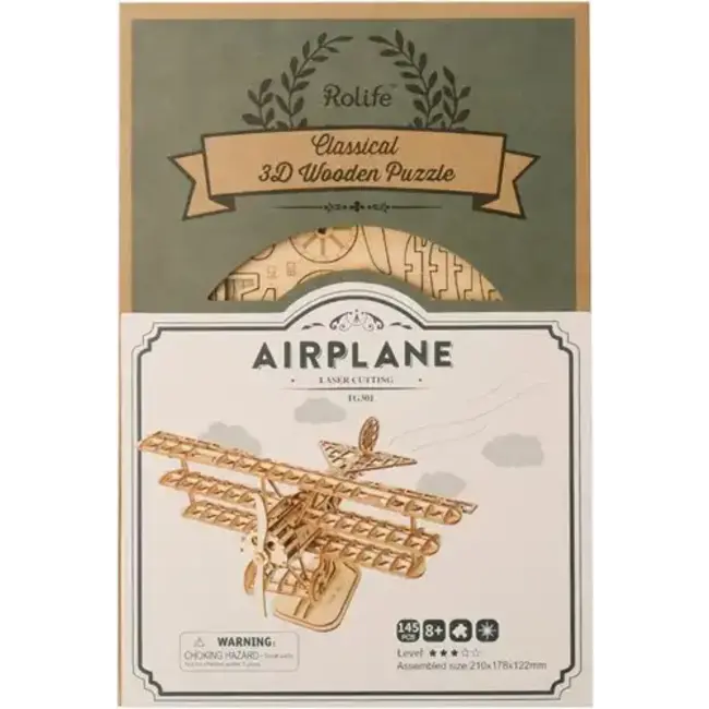 Robotime Houten Bouwpakket Airplane