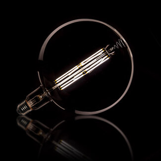 WoonStijl Lichtbron LED filament bol Ø20 0 - E27 8W dimbaar / Smoke grey glas