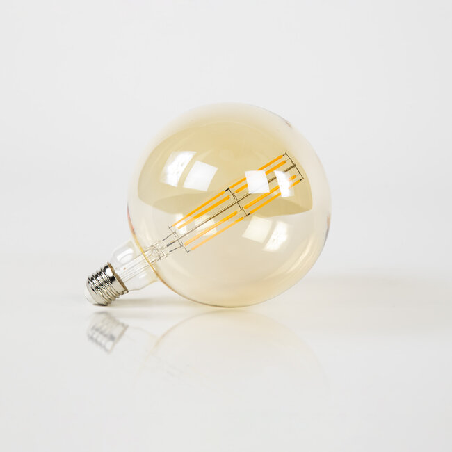 WoonStijl Lichtbron LED [G150] filament bol Ø15 / Amberkleurig glas (8469)