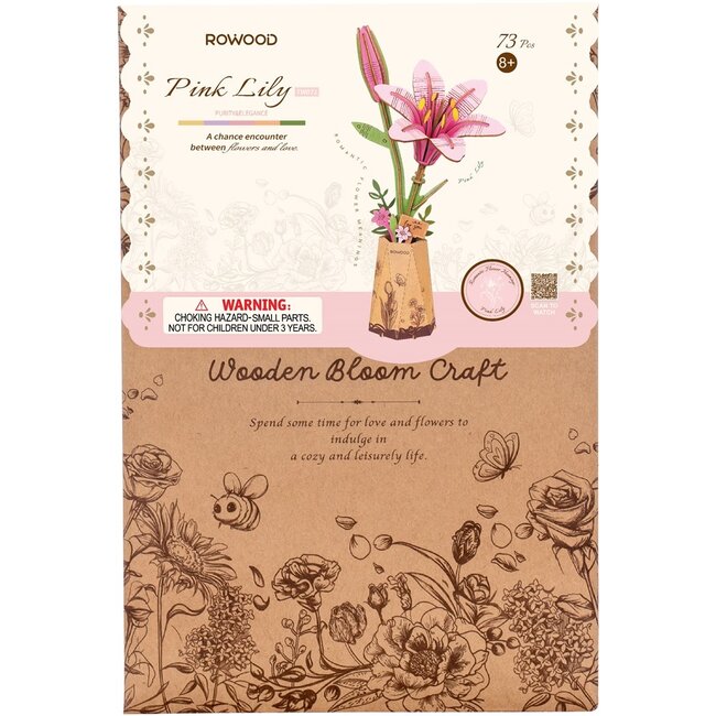 Robotime Houten Bouwpakket Pink Lily