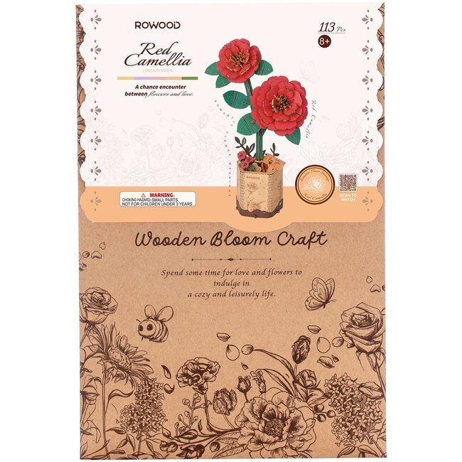 Robotime Houten Bouwpakket Red Camellia