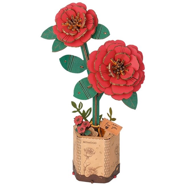 Robotime Houten Bouwpakket Red Camellia