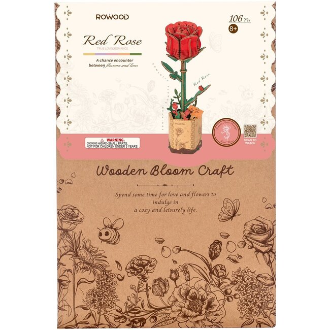 Robotime Houten Bouwpakket Red Rose