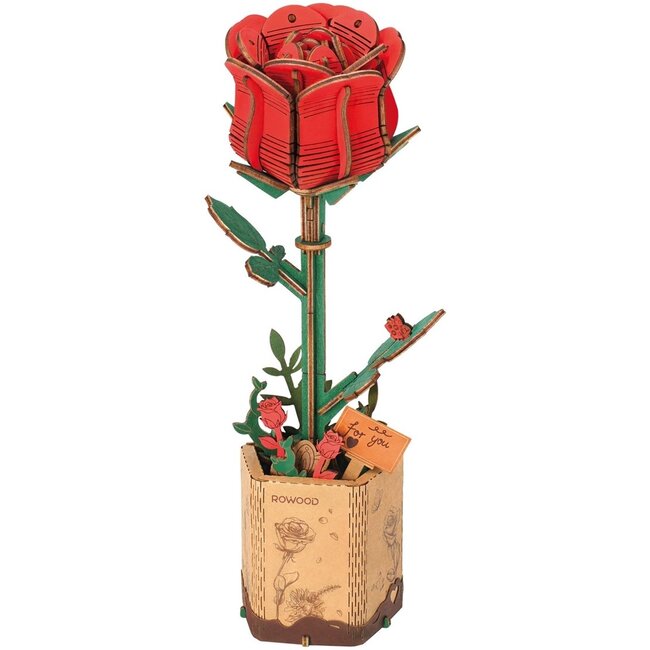 Robotime Houten Bouwpakket Red Rose
