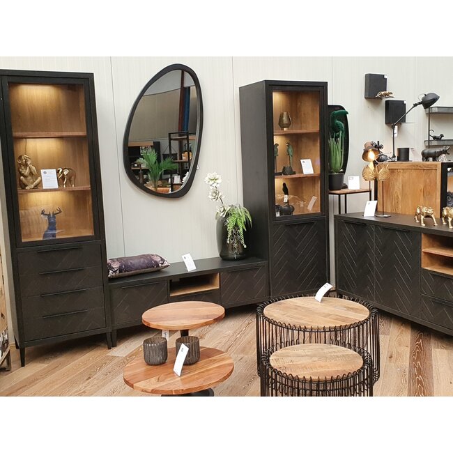 WoonMax Vitrinekast Gamma 1 deur glas en 1 deur - Showroommodel