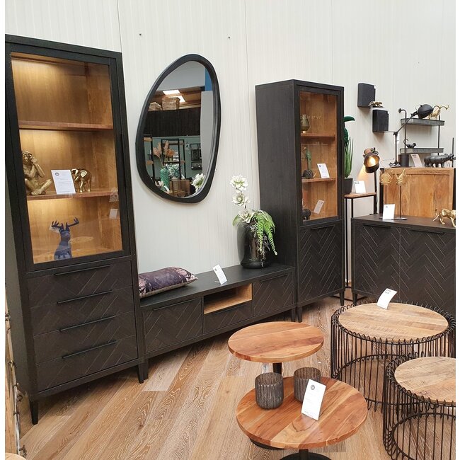 WoonMax Vitrinekast Gamma 1 deur glas en 1 deur - Showroommodel