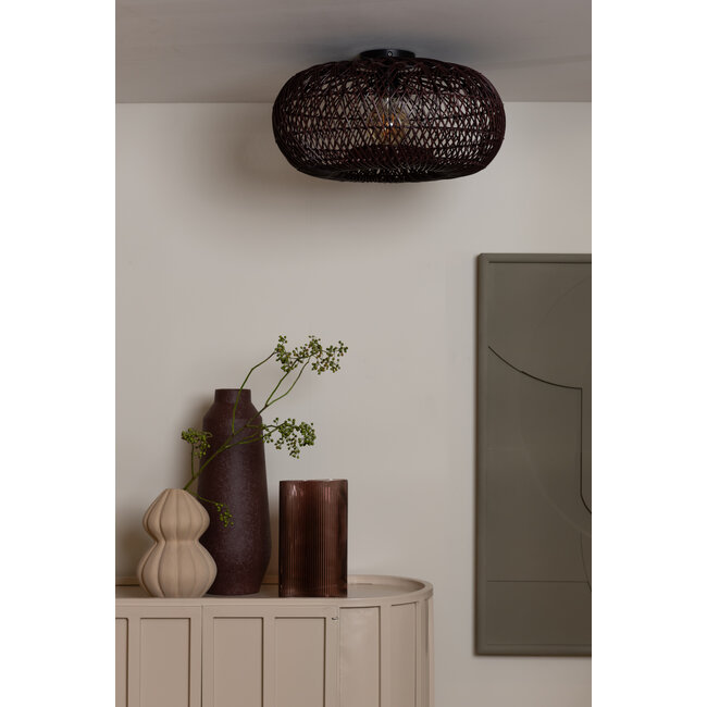 Good&Mojo Plafondlamp Arizona bamboe ø50 burgundy S