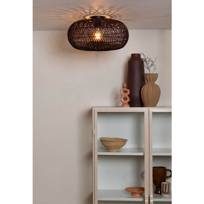 Good&Mojo Plafondlamp Arizona bamboe ø50 burgundy S