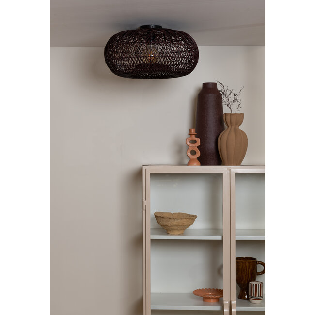 Good&Mojo Plafondlamp Arizona bamboe ø50 burgundy S