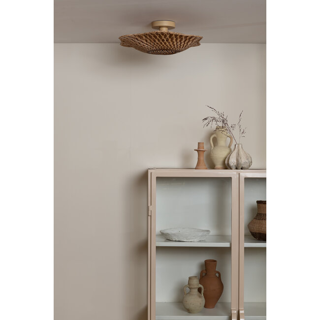 Good&Mojo Plafondlamp Madura bamboe ø44x12cm naturel bruin S