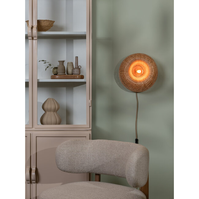 Good&Mojo Wandlamp Barbados bamboe ø35xh.15cm naturel