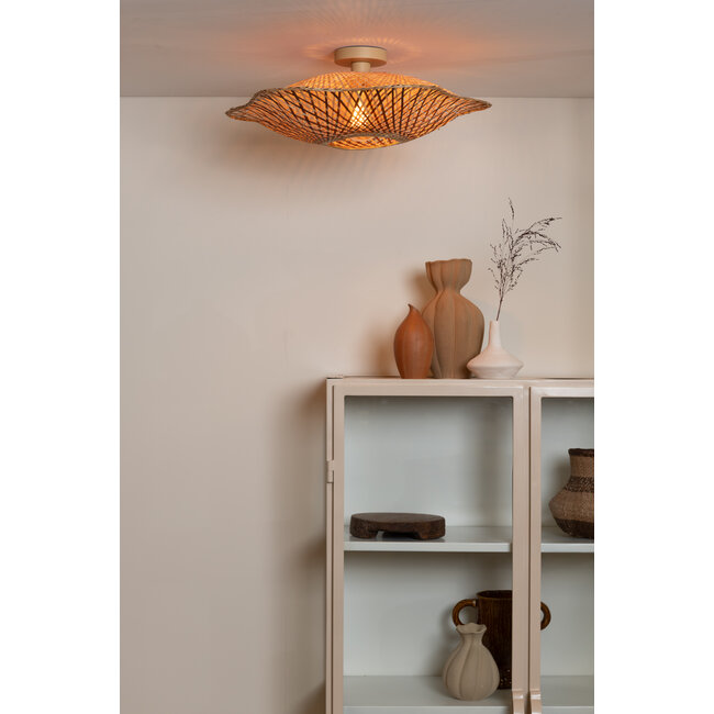 Good&Mojo Plafondlamp Madura bamboe ø60x15cm naturel bruin M