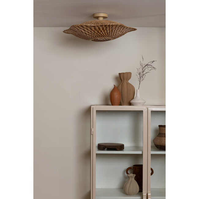 Good&Mojo Plafondlamp Madura bamboe ø60x15cm naturel bruin M