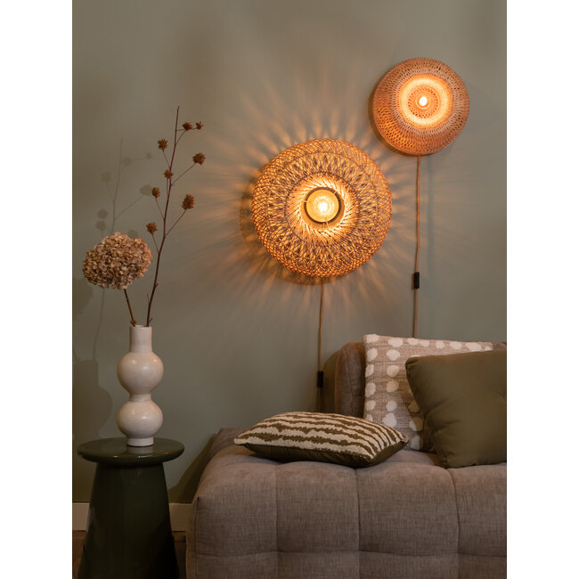 Good&Mojo Wandlamp Barbados bamboe ø35xh.15cm naturel