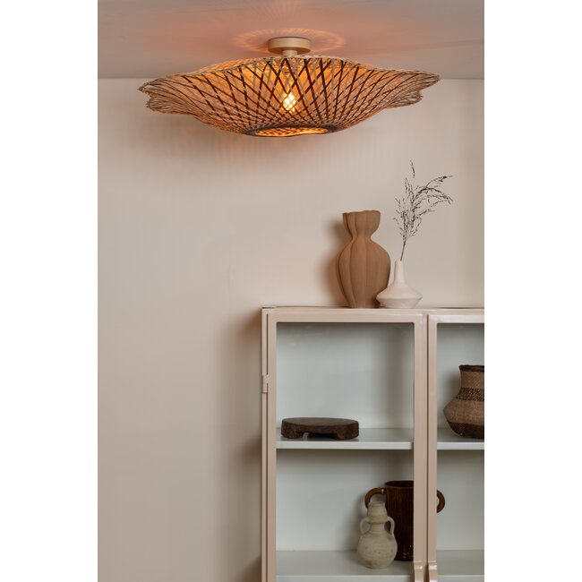 Good&Mojo Plafondlamp Madura bamboe ø87x20cm naturel bruin L