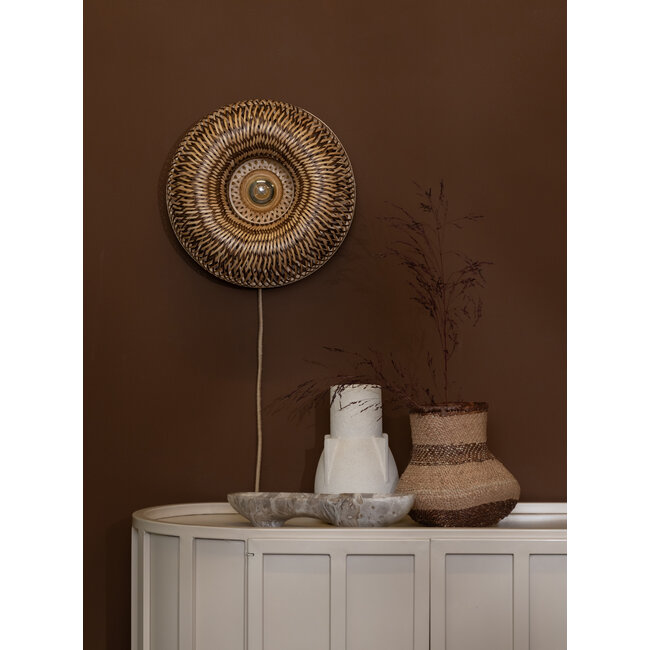 Good&Mojo Wandlamp Barbados bamboe ø35xh.15cm naturel/bruin