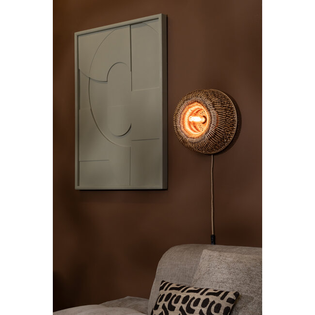 Good&Mojo Wandlamp Barbados bamboe ø35xh.15cm naturel/bruin