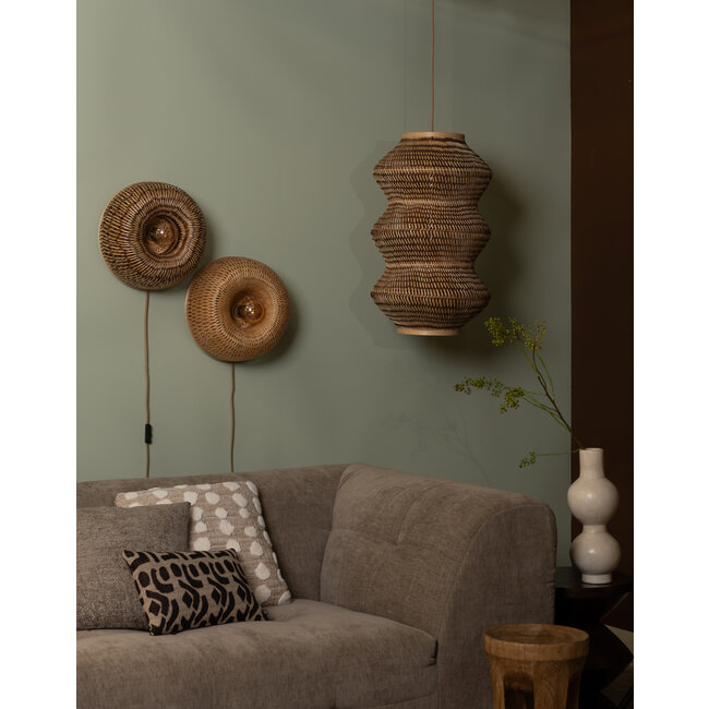 Good&Mojo Wandlamp Barbados bamboe ø35xh.15cm naturel/bruin