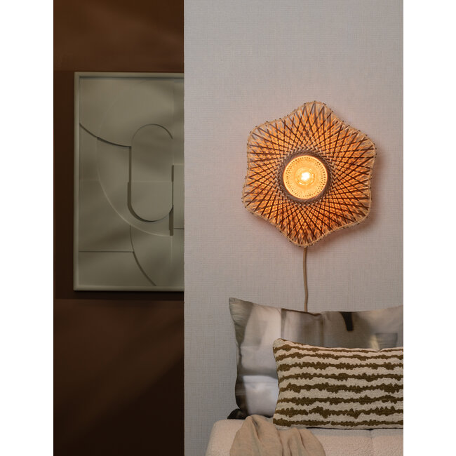 Good&Mojo Wandlamp Madura bamboe ø44x12cm naturel bruin S