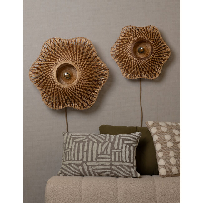 Good&Mojo Wandlamp Madura bamboe ø44x12cm naturel bruin S