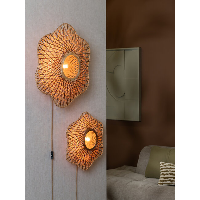 Good&Mojo Wandlamp Madura bamboe ø44x12cm naturel bruin S