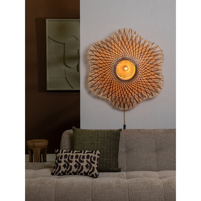 Good&Mojo Wandlamp Madura bamboe ø87x20cm naturel bruin L