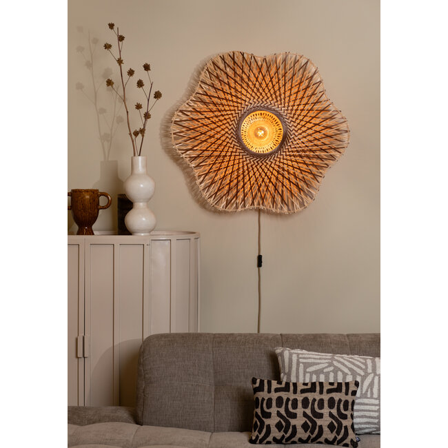 Good&Mojo Wandlamp Madura bamboe ø87x20cm naturel bruin L