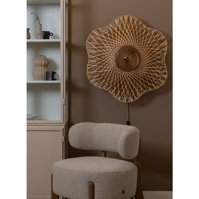 Good&Mojo Wandlamp Madura bamboe ø87x20cm naturel bruin L