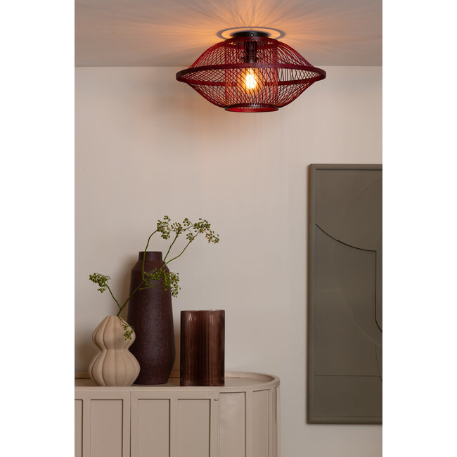 Good&Mojo Plafondlamp Maui bamboe burgundy S