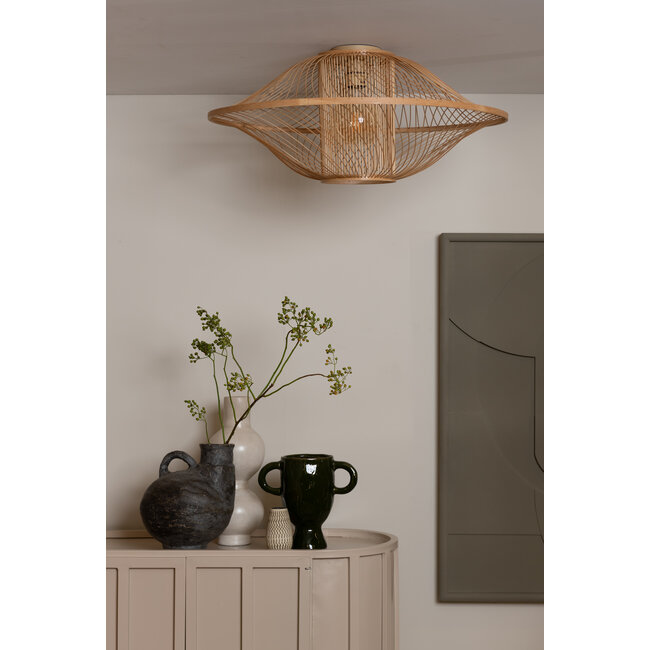 Good&Mojo Plafondlamp Maui bamboe ø70xh.30cm naturel L