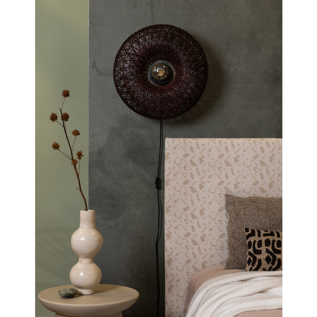 Good&Mojo Wandlamp Arizona bamboe ø50x23cm burgundy S