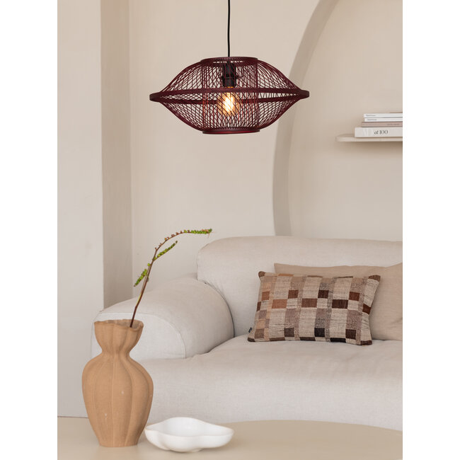 Good&Mojo Hanglamp Maui bamboe  burgundy S