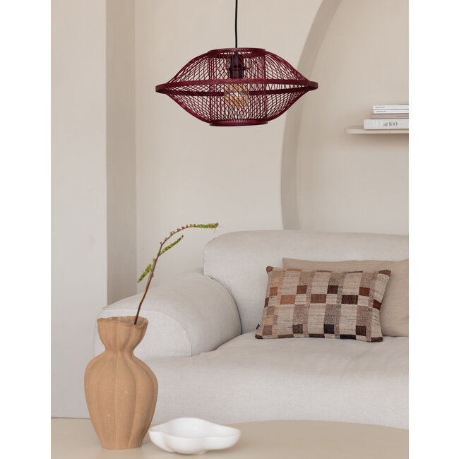 Good&Mojo Hanglamp Maui bamboe  burgundy S